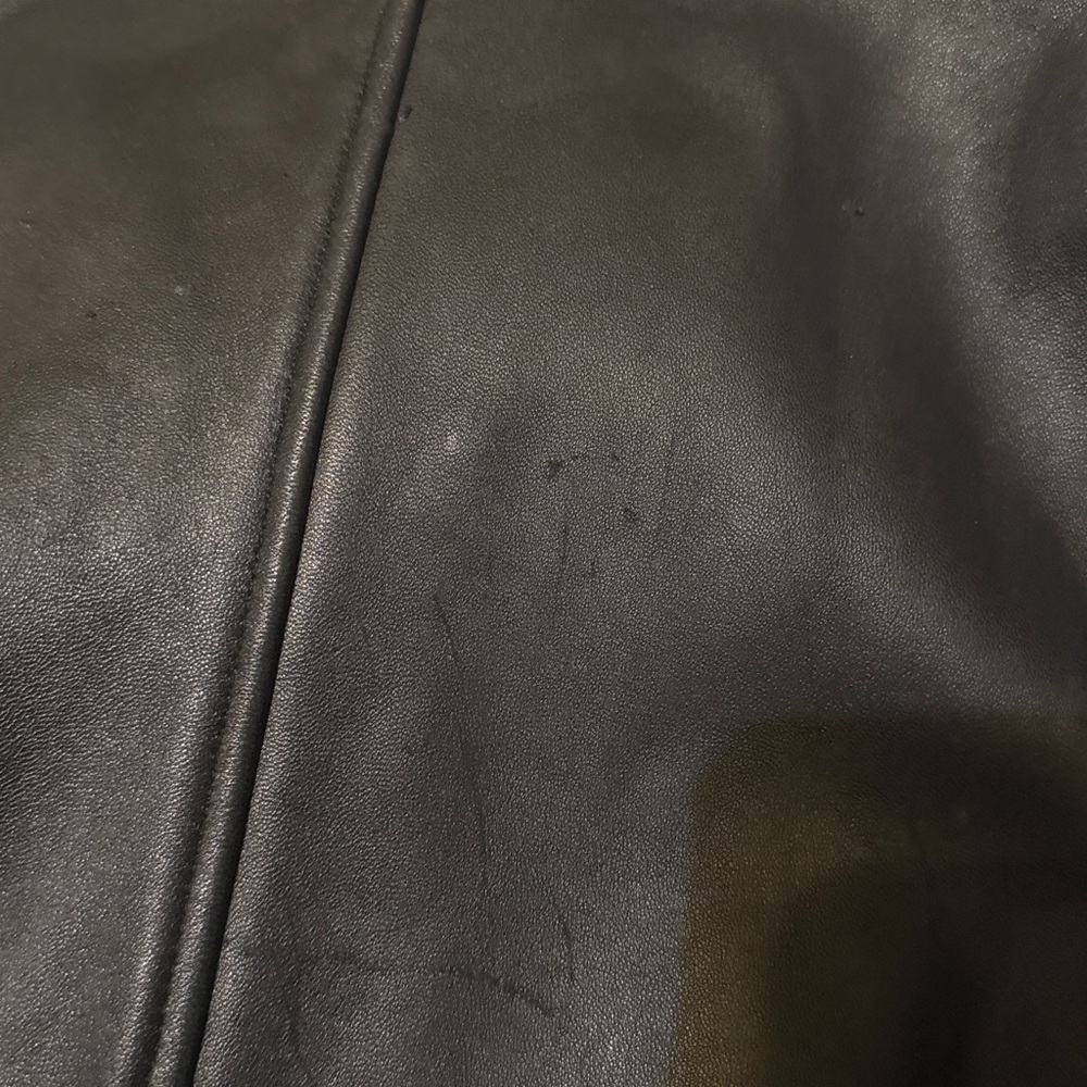 Dockers Men's Leather Bomber Jacket Large - Picture 9 of 12